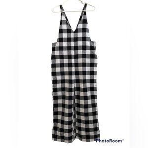 NWT Buffalo check flannel wide leg overalls
